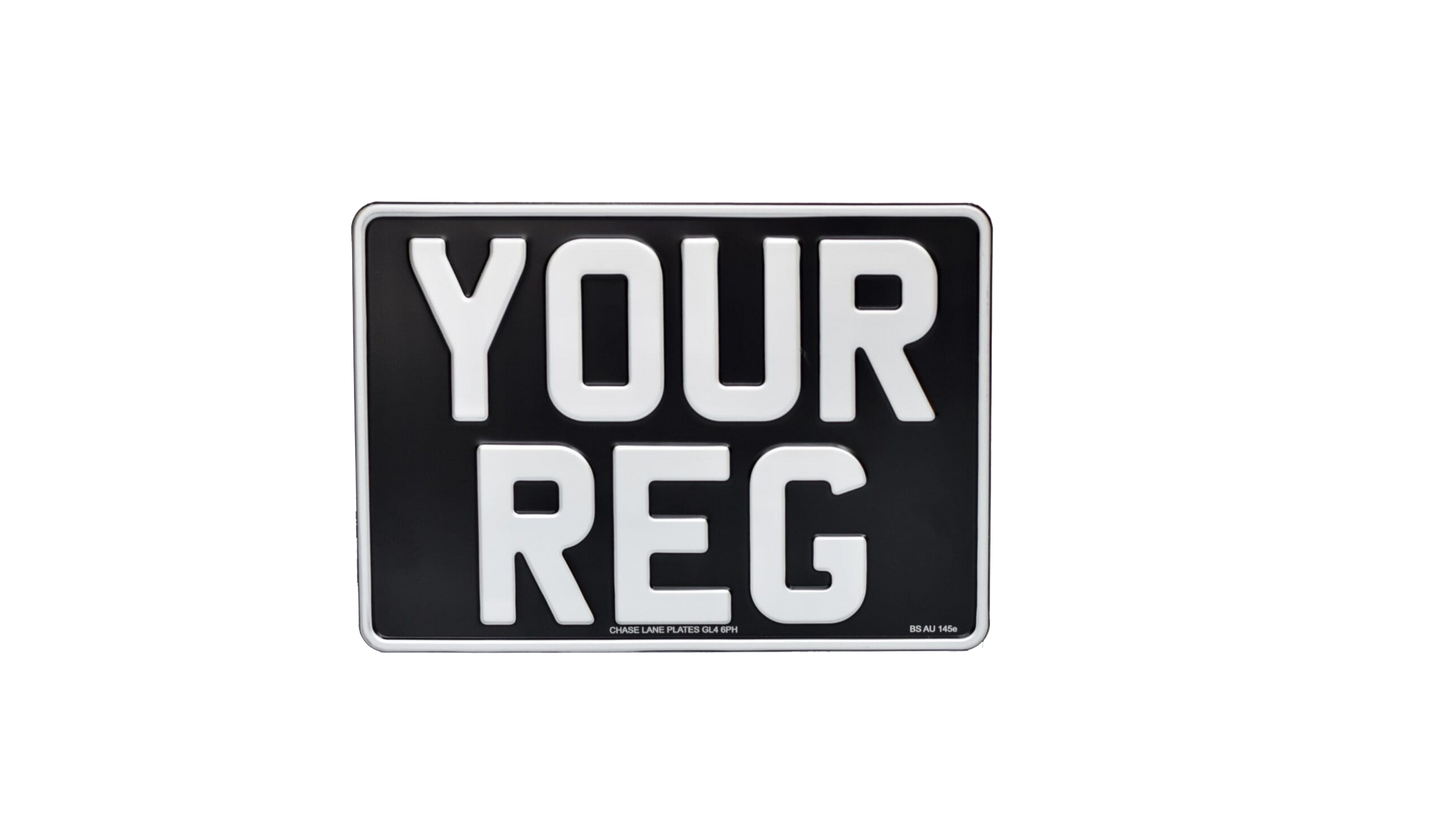 Classic Land Rover Style Square Number Plate - 11 x 8 inches - Single