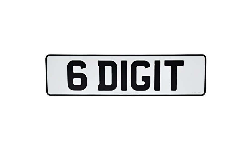 6-Digit Metal Pressed Number Plate – 420mm x 111mm - Single