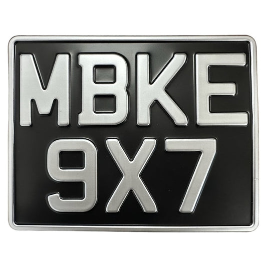 Classic Metal Pressed Motorcycle Number Plate – 9 x 7 Inches